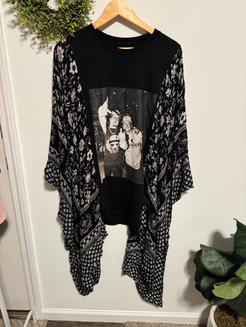 Reworked Hardy and Morgan Wallen Graphic Tee with Kimono Sleeves